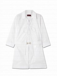Gucci Women's Horsebit Cotton Poplin Shirt Dress White