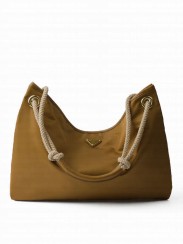 Prada Mariner large Re-Nylon Shoulder Bag 1BC244 Coffee