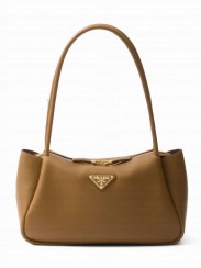 Prada Darling medium leather shoulder bag Dark Coffee