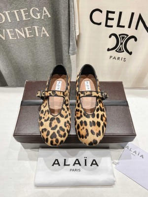 Alaïa BALLET FLATS IN LEOPARD HAIRCALF 2025