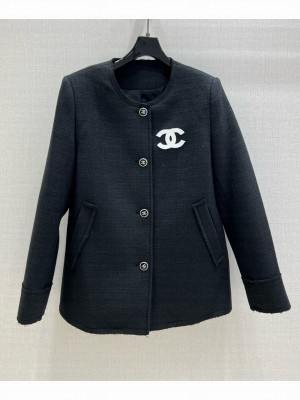 Chanel Women's Single-breasted Jacket Black