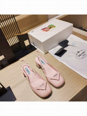 Prada leather slingback 50mm pumps Pink 2022 Collection
