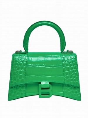 Balenciaga Hourglass XS Top Handle Handbag Green