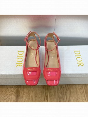 Dior Day Pumps in Patent Leather with Silver Heel 3.5cm Pink 2023