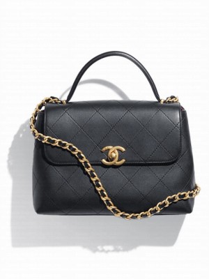 Chanel Large Flap Bag With Top Handle AS5467 Black