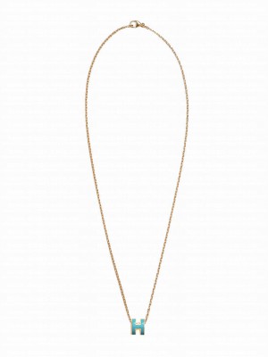 Hermes Women's Mini Pop H Pendant Blue