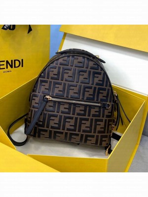 Fendi FF Leather Mini Backpack Brown  2021 Collection