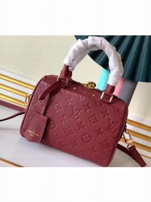 Louis Vuitton Monogram Empreinte Leather Speedy Bandouliere 20 Bag Scarlet Red