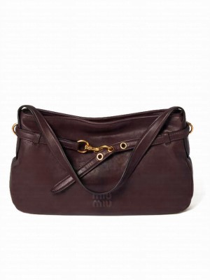 Miumiu Aventure Nappa Leather Bag 5BC181 Dark Coffee