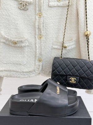 Chanel Platform Calfskin Mule Black 2025