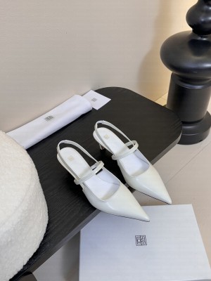 TOTEME Sharp lambskin slingbacks white