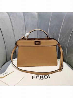 Fendi PEEKABOO ISEEU EAST-WEST leather bag 8BN323A apricot