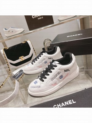 Chanel Calfskin Sneakers White 014