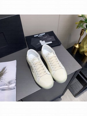 Saint Laurent Canvas YSL Unisex Court Classic Sneakers Embroidered with Saint Laurent 08 2021 Collection