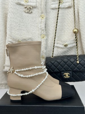 Chanel Women's Short Boots G45794 Beige 2024 