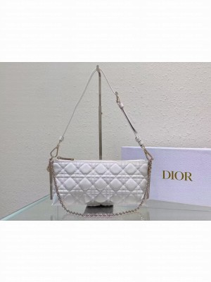 SMALL DIOR CD LOUNGE BAG Latte Supple Macrocannage Lambskin M2252ONG