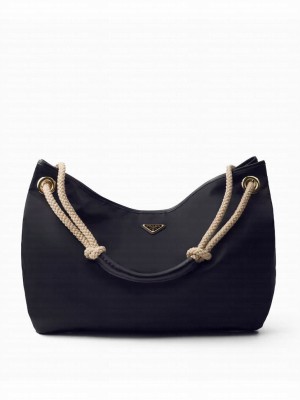 Prada Mariner large Re-Nylon Shoulder Bag 1BC244 Black
