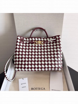Bottega Veneta Medium Andiamo 766014 white&Barolo