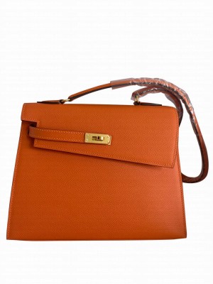 Hermes Kelly II Sellier 25 Epsom Shoulder Bag Orange