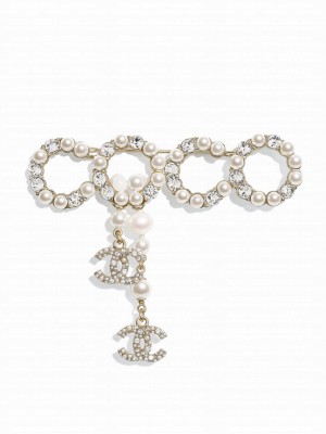 Chanel Brooch AB5732 White