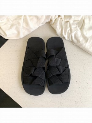 Bottega Veneta Braided elastic Black slippers 2021 Collection
