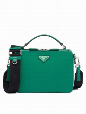 Prada Medium Prada Brique Saffiano Leather Bag 2VH069 Green