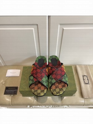 GUCCI GG Multicolor platform sandal 663666 canvas 2021 Collection
