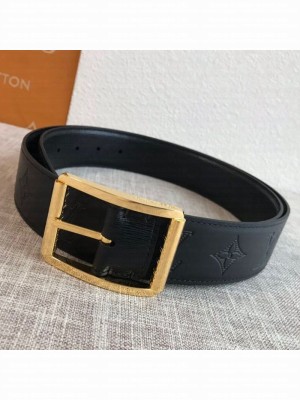 Louis Vuitton Reversible Epi and Embossed Leather Belt with Gold Square Buckle 40mm 2019 Collection