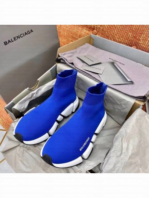 Balenciaga Speed 2.0 Knit Sock Sneakers Spring/Summer 2021 Collection, Blue/White