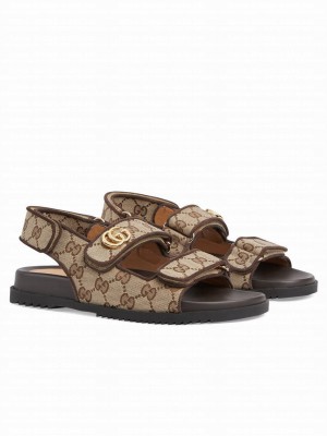 Gucci Women's Double G Sandal 771575 Coffee