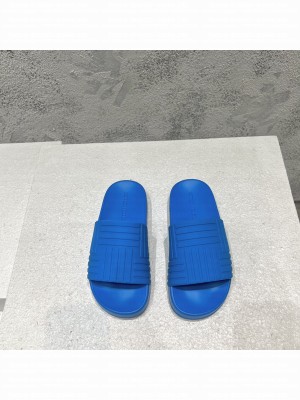 BOTTEGA VENETA Unisex Rubber Slider Flat Slide Sandals Blue