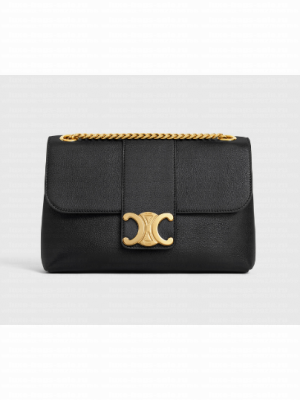 CELINE MEDIUM CELINE VICTOIRE BAG IN SUPPLE CALFSKIN 115852 BLACK