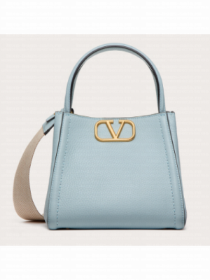 VALENTINO Alltime small grain calfskin bag B0Q26 blue