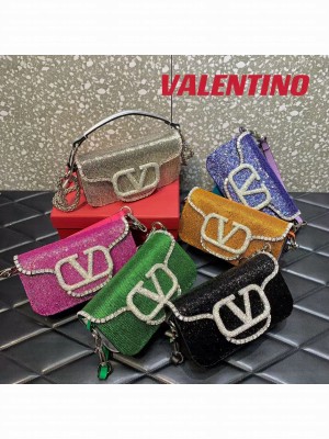 VALENTINO MINI LOCO imitation crystal shoulder bag WB0K55