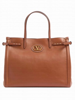 Valentino Garavani Antibes Medium Shopping Bag Coffee