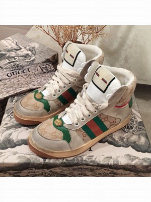 Gucci Screener GG High-top Sneaker Green 2019 (For Women and Men) Collection
