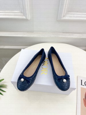 Dior Ballet Flat Quilted Cannage Navy