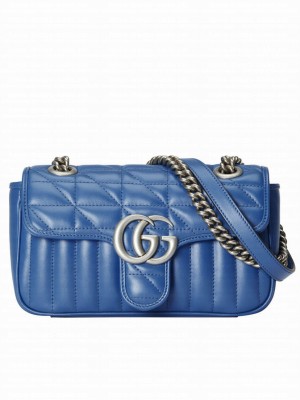 Gucci GG Marmont Matelasse Mini Bag Blue
