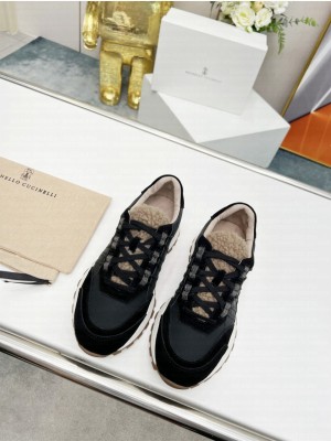 Brunello Cucinell Suede and techno fabric runners sneakers 020