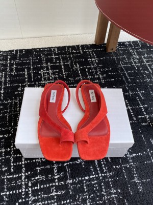 TOTEME Suede thong sandals red