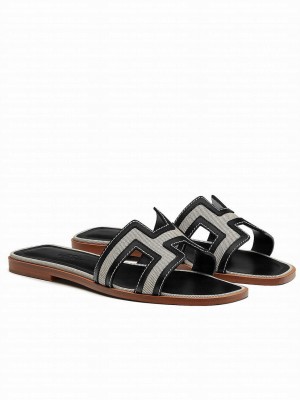Hermes Women's Oran Sandal Black