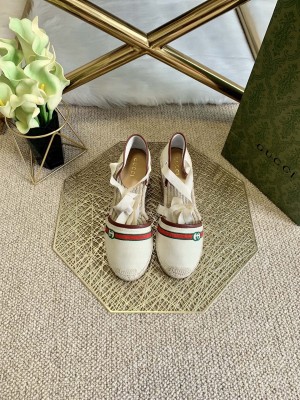 Gucci Women's GG matelassé platform espadrille White canvas 2021 Collection 