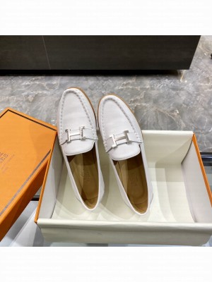 Hermes signature "H" Flat loafer White 2021 Collection
