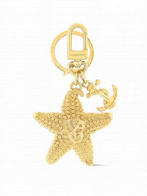 Louis Vuitton LV Starfish Key Holder And Bag Charm Golden