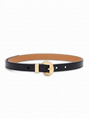 Loewe Pebble Belt In Smooth Calfskin Black