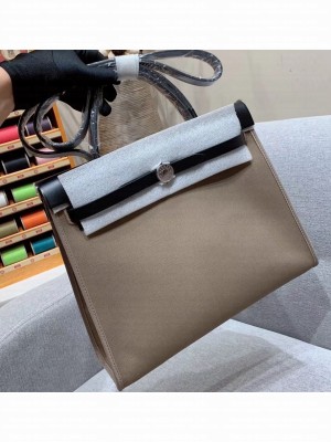 Hermes Herbag Zip 31 Bag in Original Quality Black/Camel