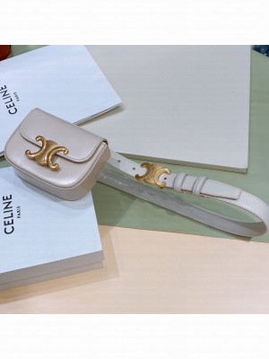 CELINE BELT BAG TRIOMPHE BELT WHITE