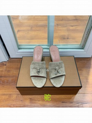 Loro Piana Summer Charms Sandal Suede Goatskin 2022 Collection,Camel