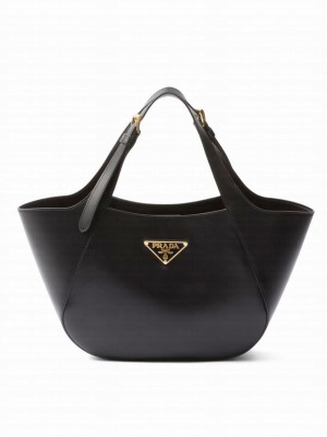 Prada Medium Leather Tote Bag 1BG483 Black