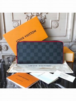 Louis Vuitton Zippy Wallet Vertical 20cm Damier Graphite Canvas Fall/Winter 2017 Collection N63304, Bordeaux